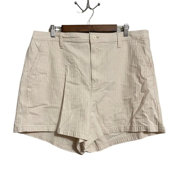 Madewell Women's NWOT Cream Elastic Waist High Rise Utility Camp Shorts XXXL - Picture 2 of 9